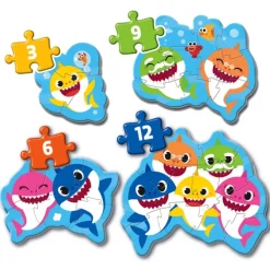 Baby Shark - 1x3 + 1x6 + 1x9 + 1x12 pezzi