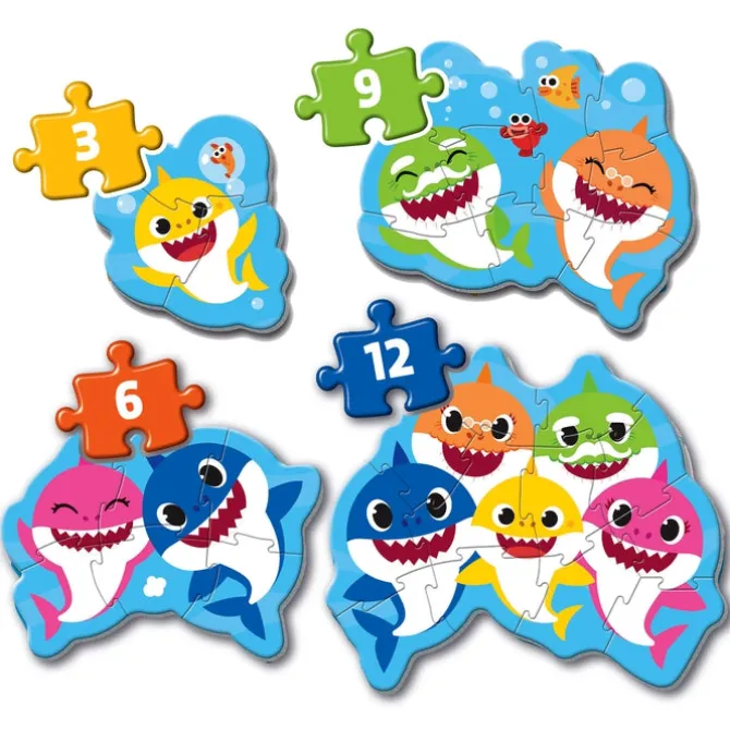 Baby Shark - 1x3 + 1x6 + 1x9 + 1x12 pezzi