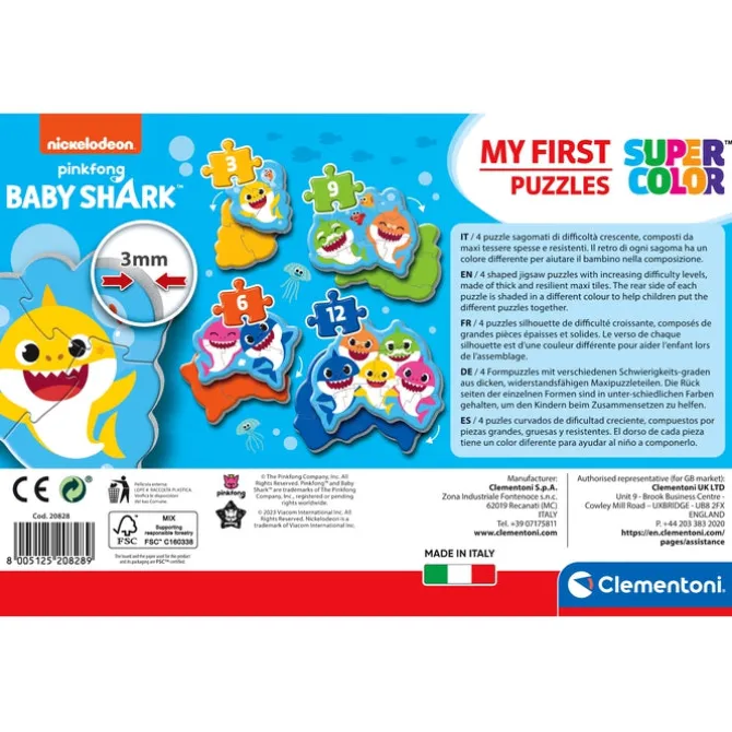 Baby Shark - 1x3 + 1x6 + 1x9 + 1x12 pezzi