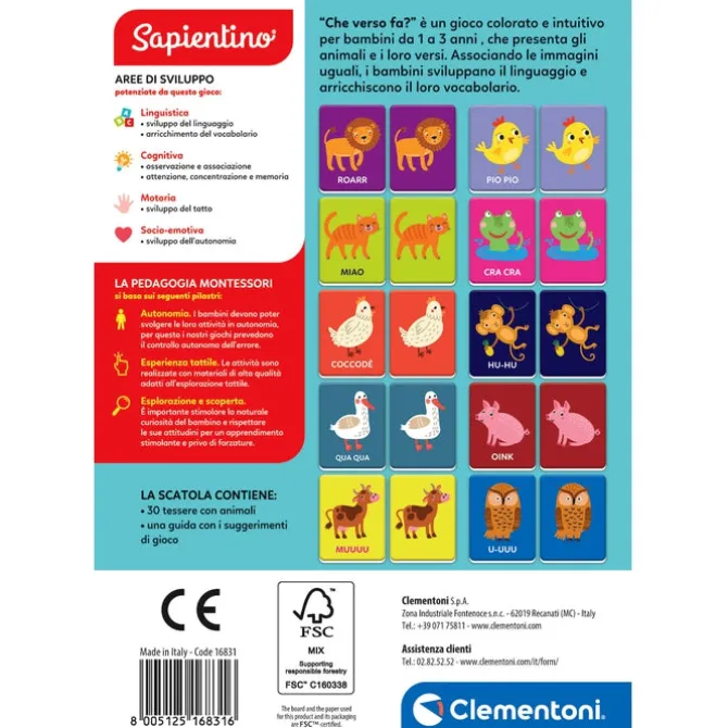 Montessori Flashcards - Che verso fa?